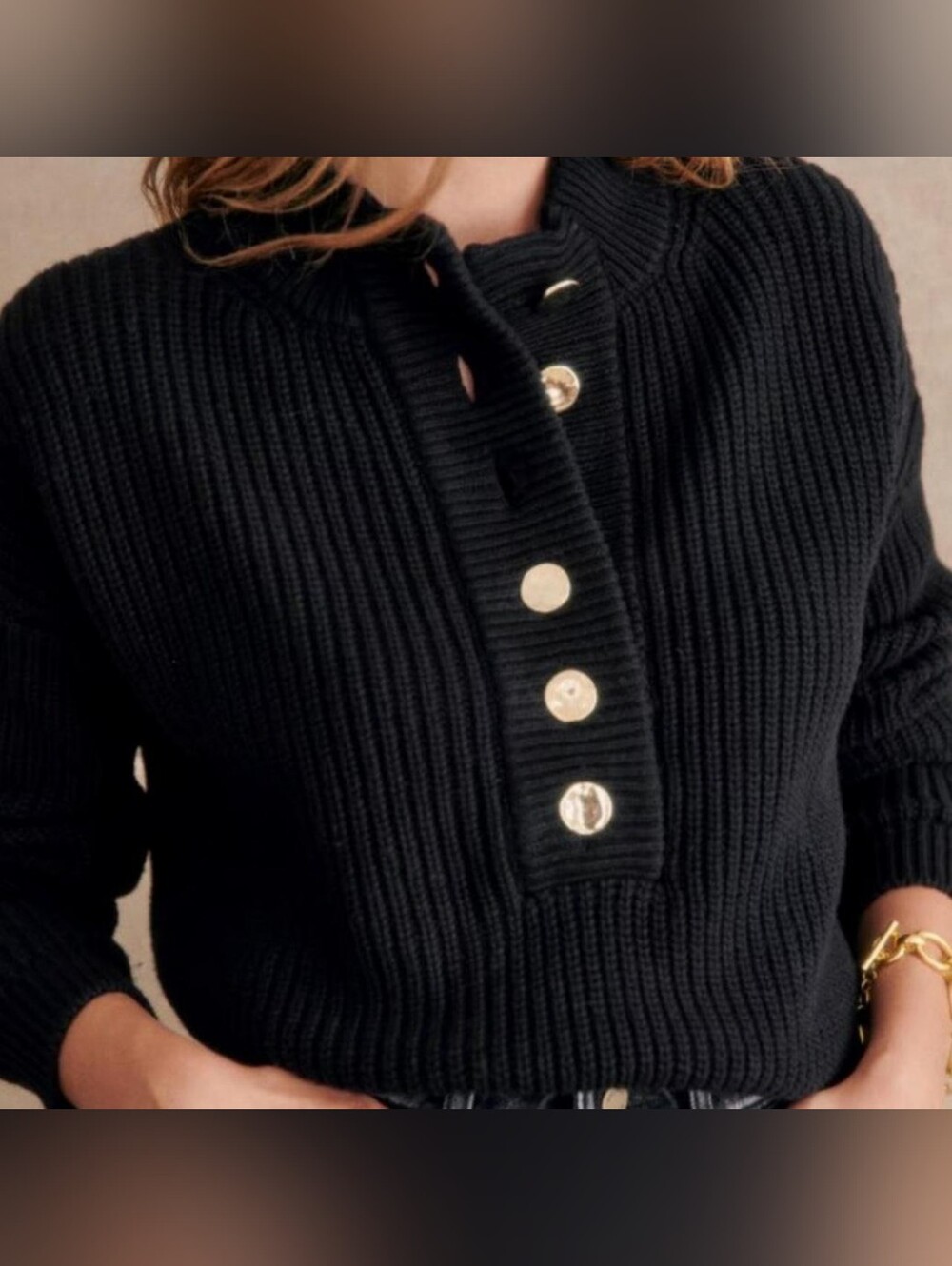 Sezane Lucas Jumper Noir. - Size M